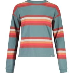 Maloja KarrosterM. Heavy Cotton Damen Langarmshirt - Old Mint Stripe 8816