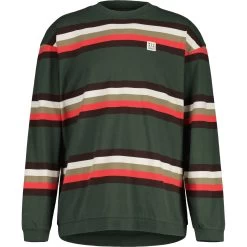 Maloja TschirgantM. Heavy Cotton Langarmshirt - Deep Forest Stripe 8797